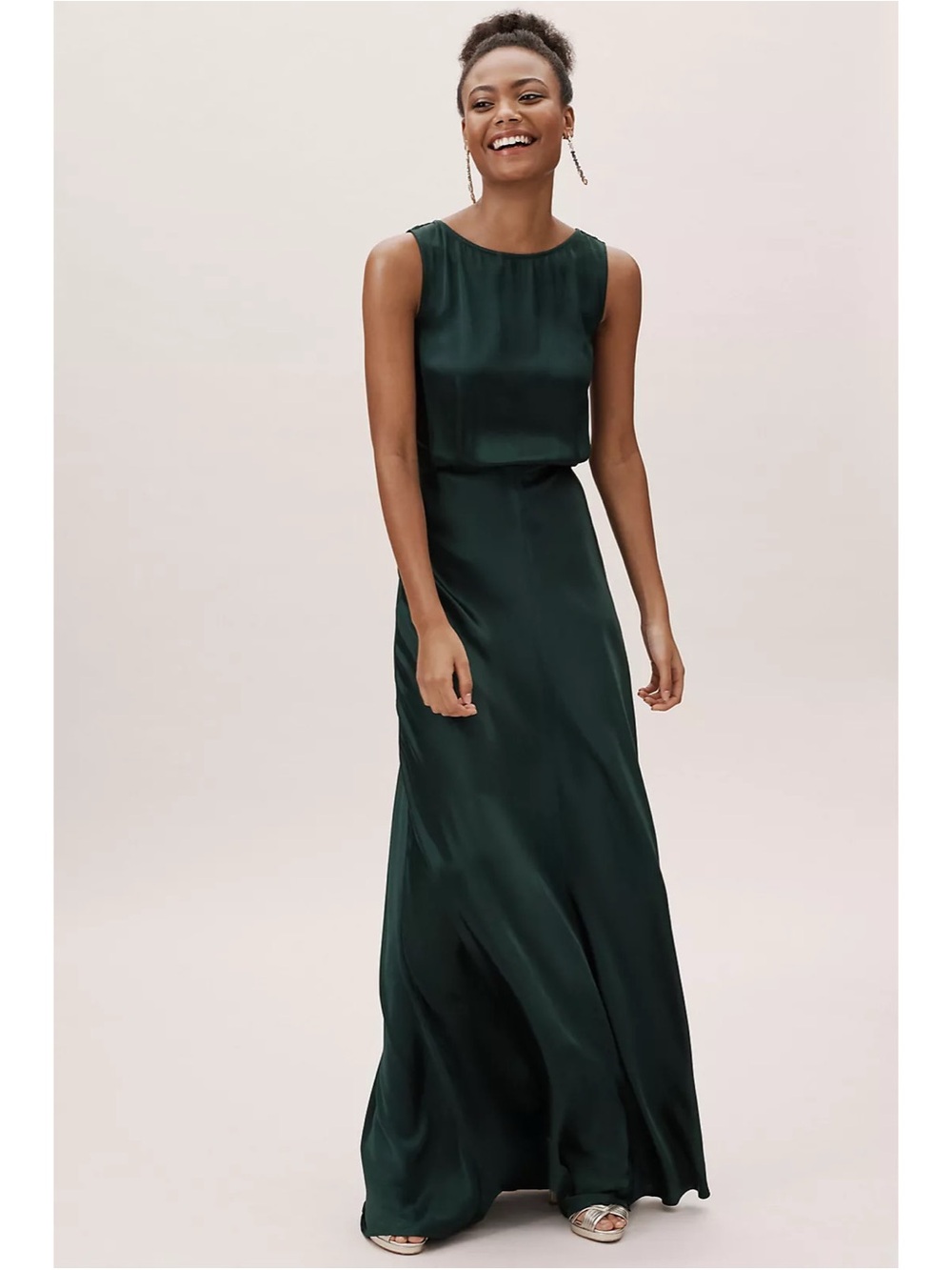 Ghost London Alexia Emerald Green Formal Satin Gown M